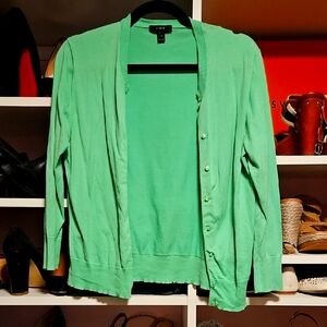 J. Crew Mint Green Cardigan Sweater with Long Sleeves